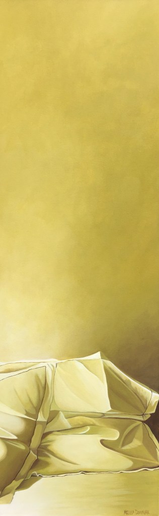 Green Pillows. Acrylic on Canvas. 16”x50”. $1400