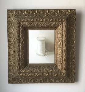 Spool of Thread. Acrylic on Canvas. 19”x21” (with frame). SOLD
