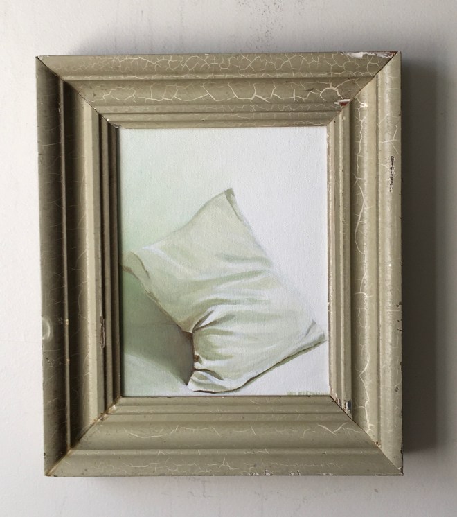 Green Pillow. 12" x 14" with frame. $525.