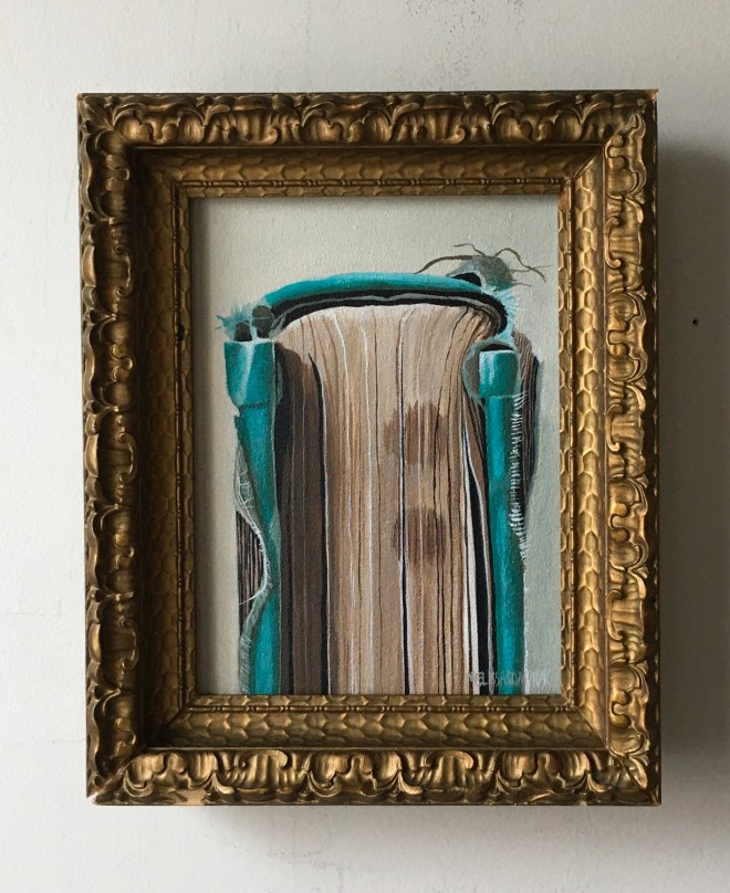 Turquoise Book. 10.5" x 13" with frame. $525